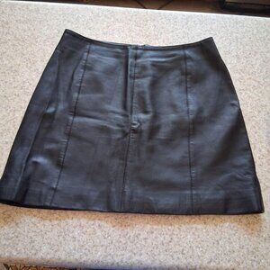 HUGO BUSCATI COLLECTION womens vintage black leather mini skirt size 14
